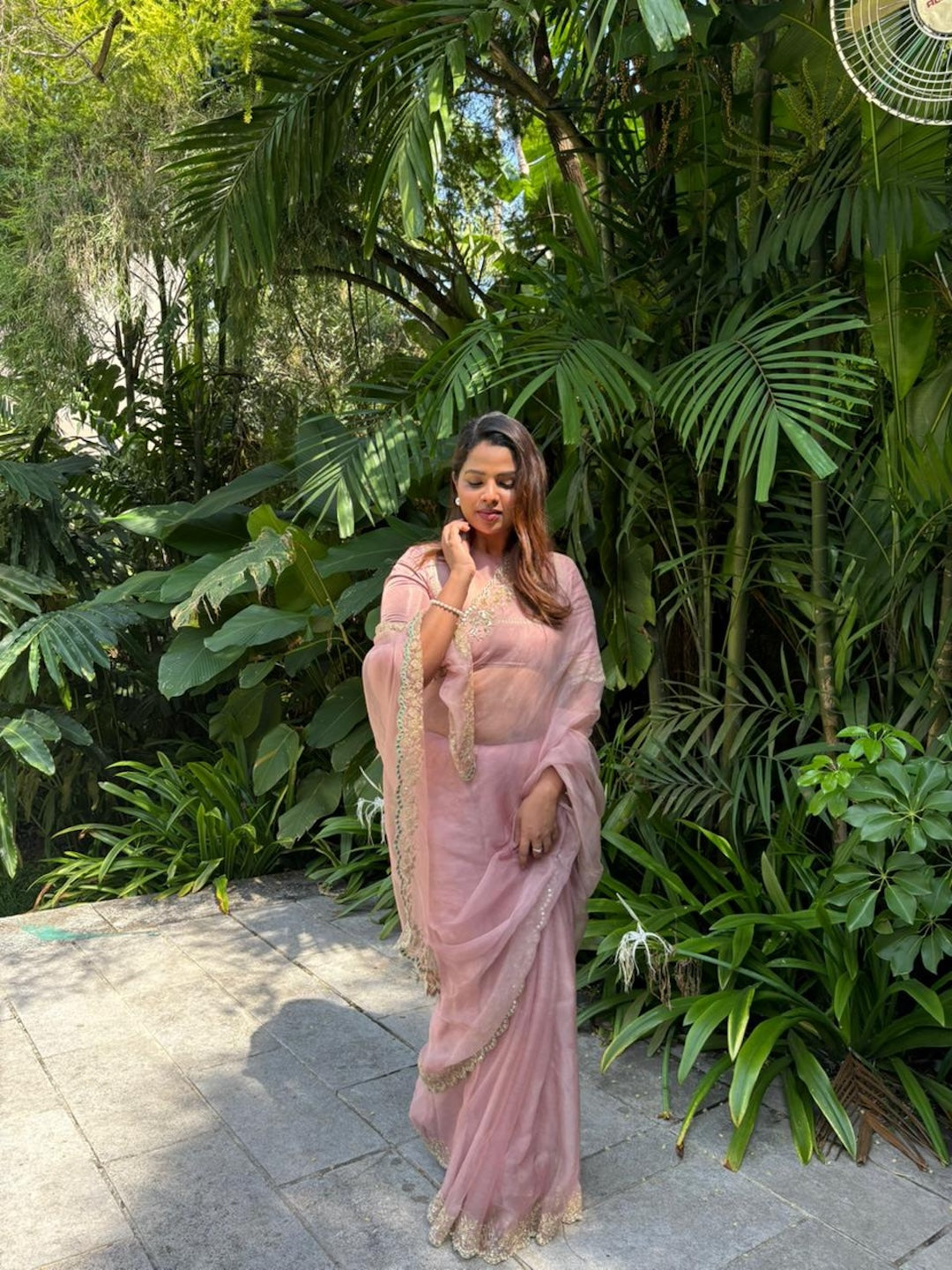 Baby Pink organza Saree