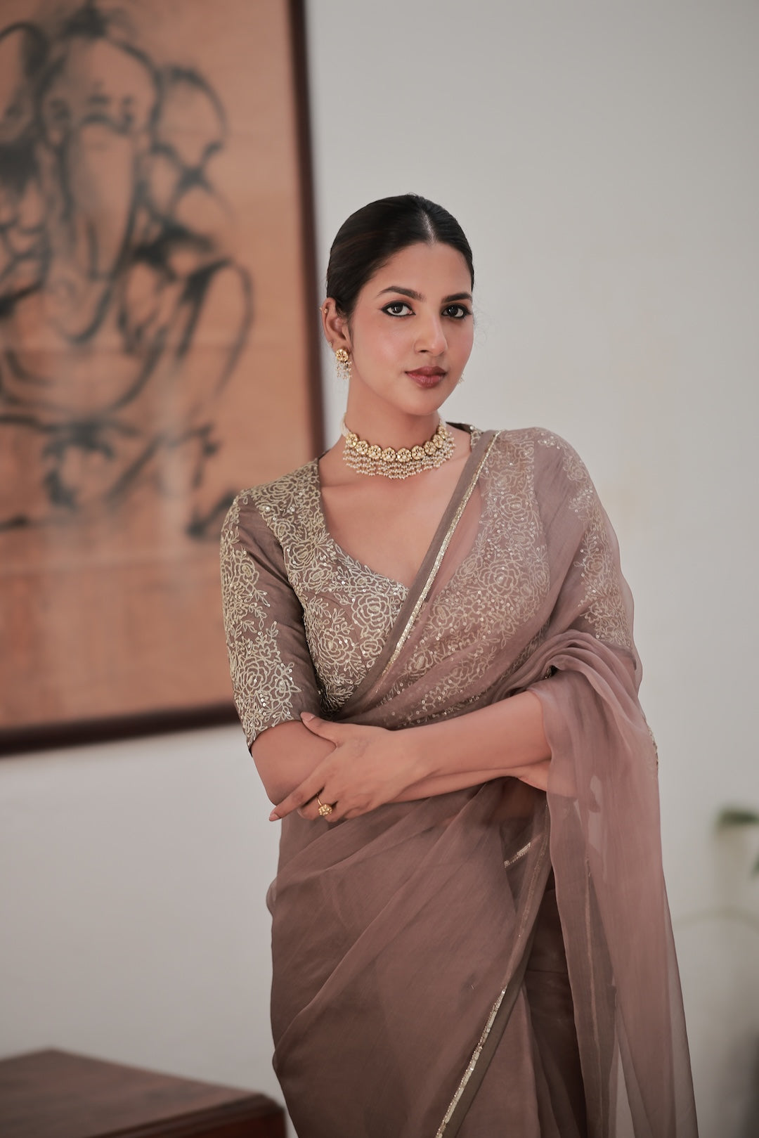 Grey Saree - Zuleiha