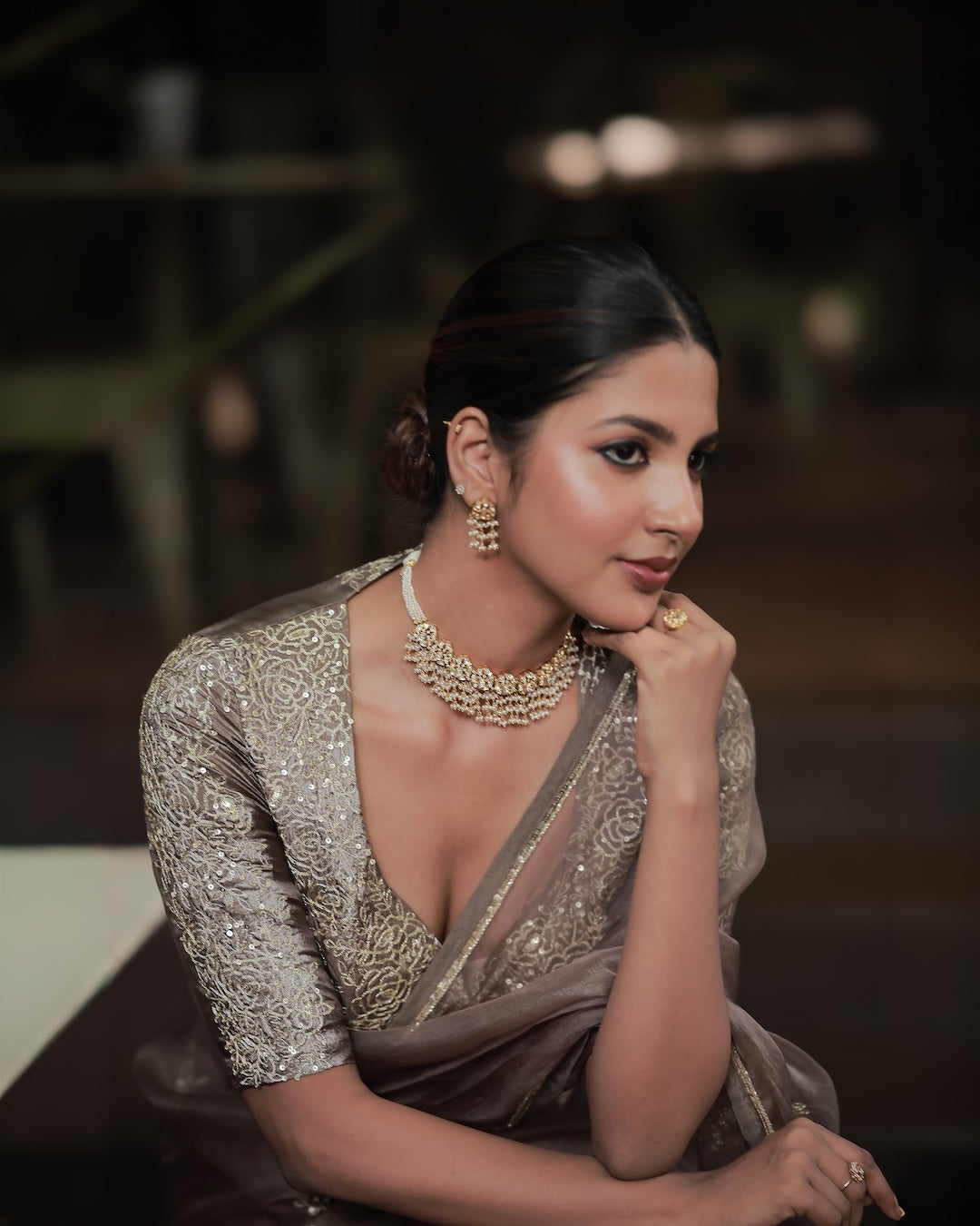 Grey Saree - Zuleiha